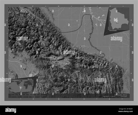 Cochabamba departamento de Bolivia Mapa de elevación en dos niveles