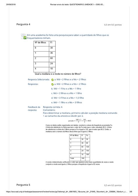 Question Rio Unidade Estat Stica Aplicada Unip Questionario Unidade I