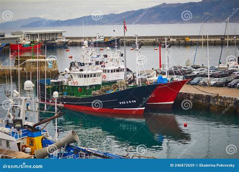 Getaria Spanha De De Outubro De Porto Barcos De Pesca Em