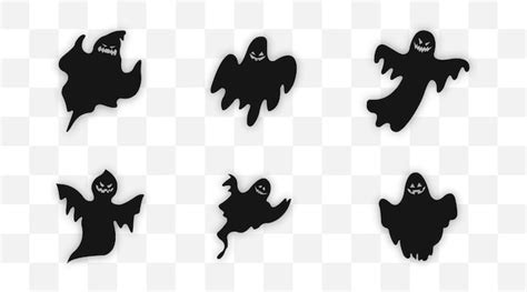 Premium Vector Halloween Ghost Collection Spooky Ghost Fly Silhouette