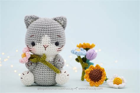 Bundle 3 Crochet Patterns Of Cats And Flowers Khuc Cay