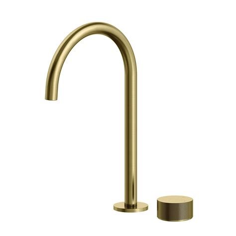 Vierra Basin Mixer With Extended Height Spout Brushed Brass PVD