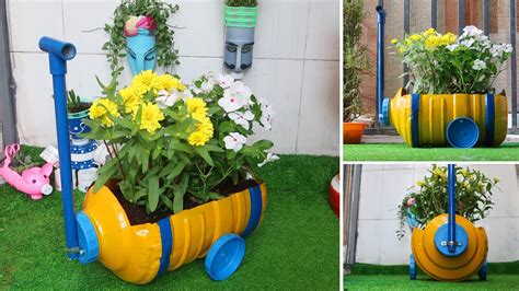 Wonderful Flower Pot Recycling Wagon Planter From Plastic Bottles