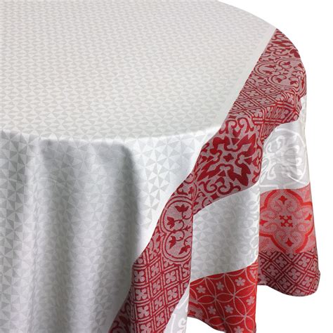 Nappe Ronde 170 Cm Jacquard 100 Coton Enduction Acrylique MOSAIC