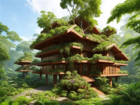 Premium Ai Image A House In The Jungle