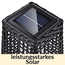 Deuba Solarleuchte Cm Polyrattan Led Warmwei Solar Wasserfest Au En