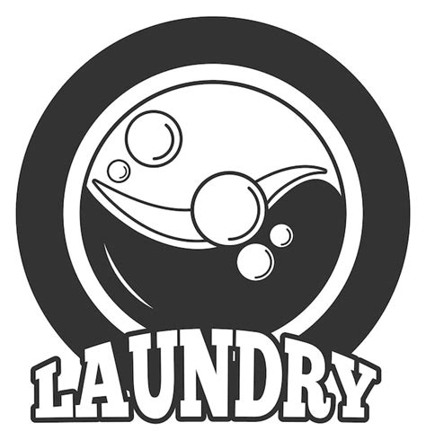 Premium Vector Laundry Black Emblem Laundromat Logo Clothes Washing