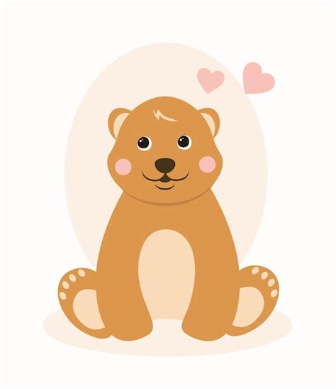 Premium Vector Cute Brown Bear Sitting