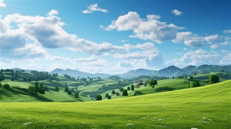 Premium AI Image | Rolling Hills Landscape in the Countryside