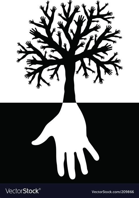 Tree Hands Royalty Free Vector Image Vectorstock