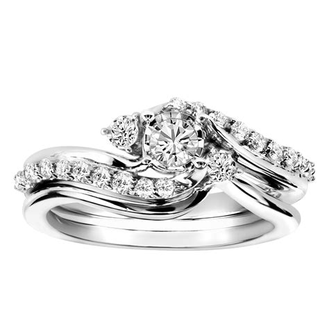 10kt White Gold 50 Ctw Diamond Engagement Ring Set Rin Eng 2821