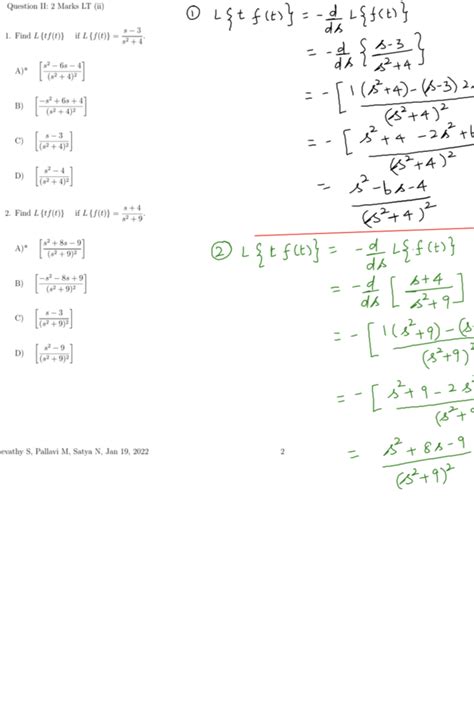 Solution Laplace Transform Quiz With Solutions Studypool