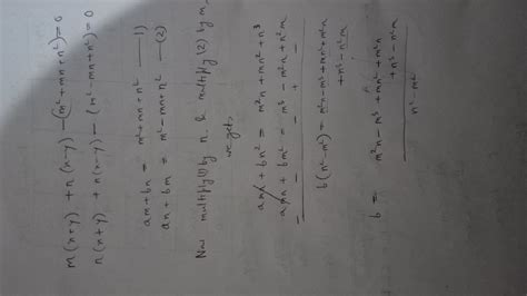 Ii Solve The Following Simultaneous Equations X And Y N M X Y N X Y