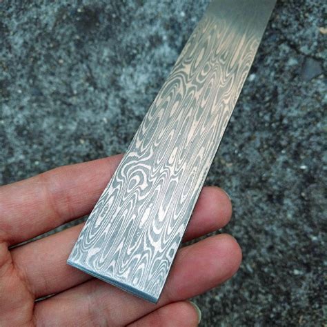 New Damascus Steel Billet Water Flow Pattern Steel Blade Bar Etsy