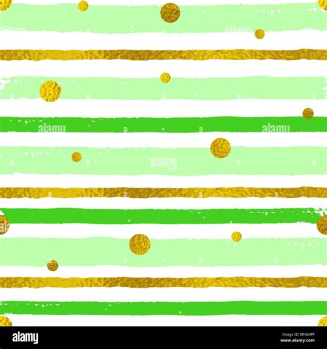 Vector Abstract Striped Seamless Pattern With Golden Circles