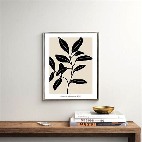 Blatt Kunstdruck Botanische Kunst Druckbare Poster Moderne