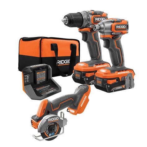 Ridgid Volt Subcompact Li Ion Brushless Tool Combo Kit In