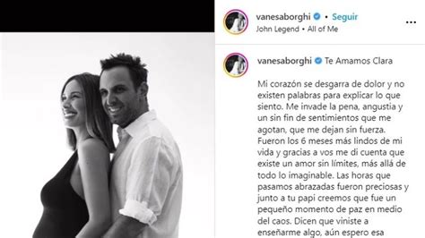 El Triste Mensaje De Vanesa Borghi Tras El Fallecimiento De Su Beba