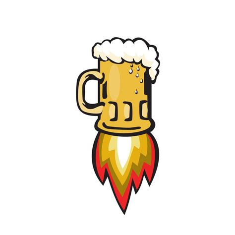 Beer Mug Rocket Ship Blasting Retro 11157152 Vector Art At Vecteezy