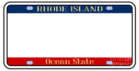 Blank Rhode Island State License Plate Digital Art by Bigalbaloo Stock ...