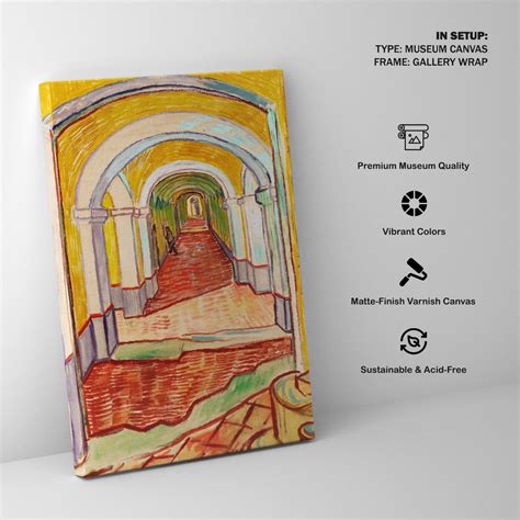 Corridor In The Asylum Painting And Wall Art Print By Van Gogh Dessine Art