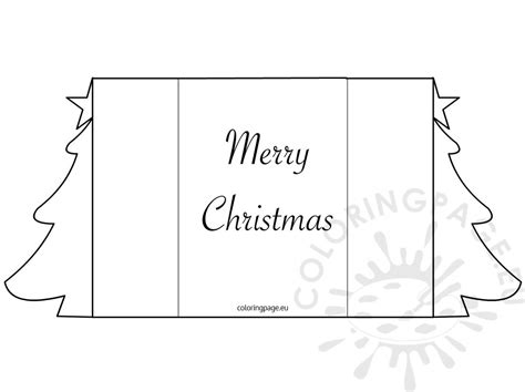 Christmas Tree Greeting Card template | Coloring Page