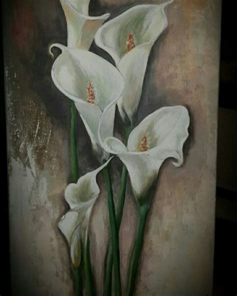 Arum Lily Floral Oil Paintings Mixed Media Canvas Projects To Try