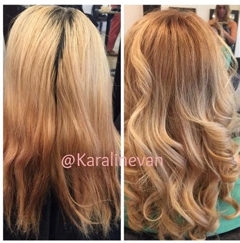 Before And After Strawberry Blonde Balayage Hair By Karaline