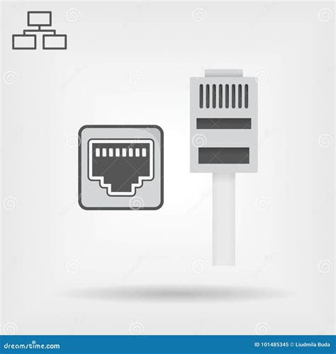 Ethernet Cable And Port Isolated Vector Icon Network Socket Icon