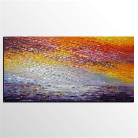 Landscape Painting, Wall Art, Abstract Artwork, Canvas Painting [24x48 ...