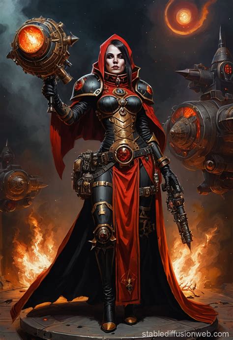 Gothic Pyromancer Female Rogue Trader Stable Diffusion Online