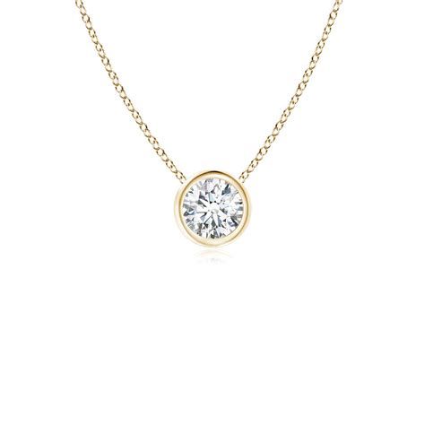 Buy Bezel Set Round Lab Grown Diamond Solitaire Pendant In 14k Yellow