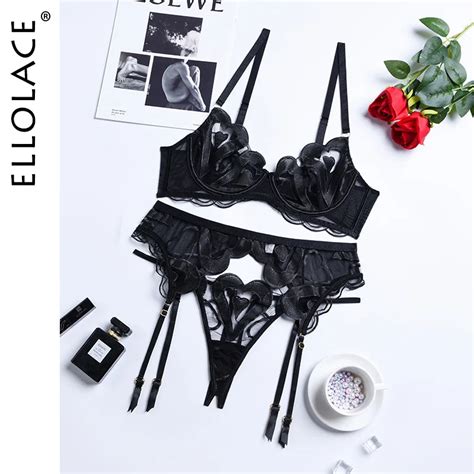 Uaang Ellolace Sexy Lingerie Luxury Lace Embroidery Fancy Underwear 3