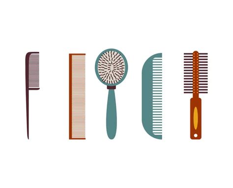 Cartoon Hair Brushes Hair Care Plastic Hair Combs Fashionable Hair Styling Brush Vector