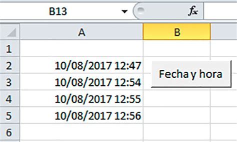 Insertar Fecha Y Hora Actual En Una Celda Excel Fecha Y Hora Hora Hot