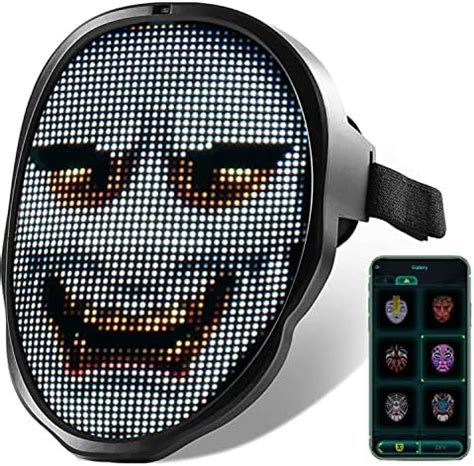 AINSKO Led Face Mask For Halloween Programmable Digital Mask Light Up