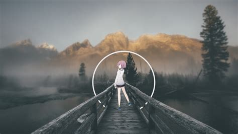 Anime Girls Anime Nature Blurred Desaturated 1920x1080 Wallpaper