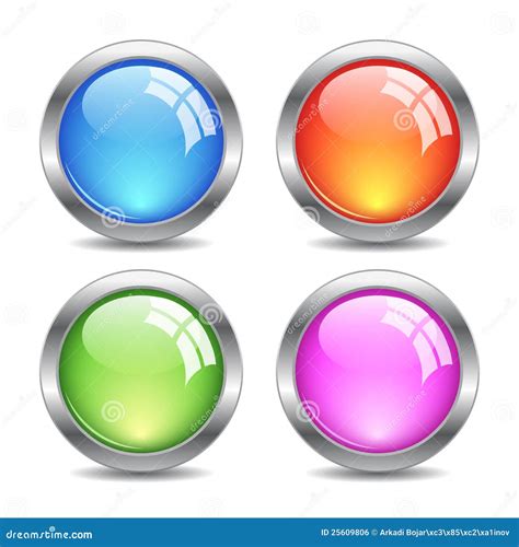 Glass Vector Buttons Stock Vector Illustration Of Collection