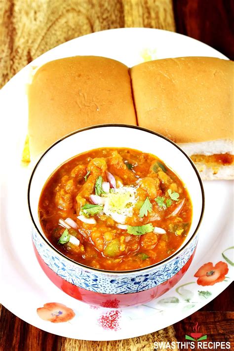 Pav Bhaji Recipe Mumbai Street Style Swasthis Recipes