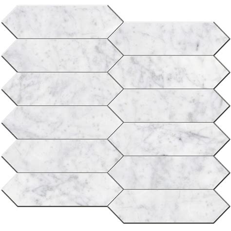 Bianco Carrara 1 3 4 X 6 1 2 Honed Picket Mosaic Pera Tile