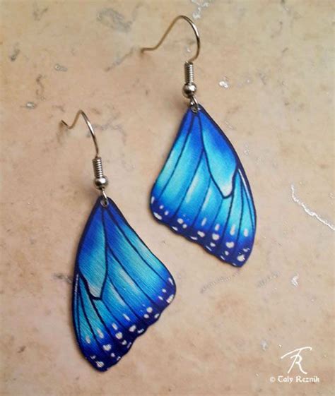 Blue Azure Sky Morpho Butterfly Elegant Wing Realistic Nature Metal