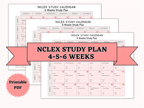 Nclex Study Plan Calendar Nclex Study Guide Weeks Nclex Study