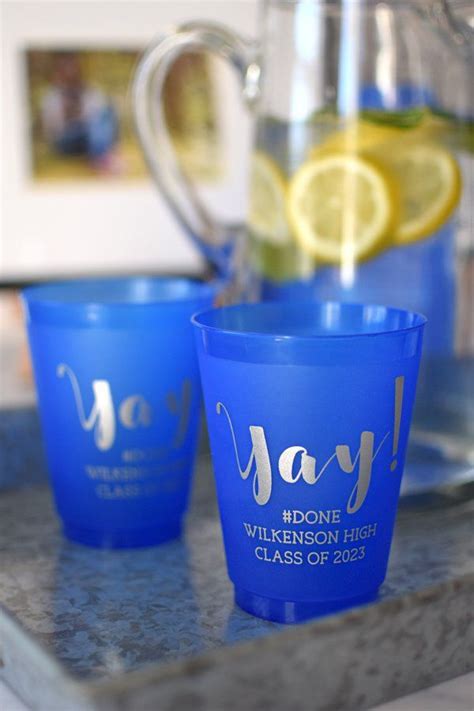 16 Oz Color Frosted Graduation Cups Personalized Graduation Cups