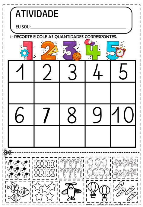 Recorte E Colagem Numeros - A Arte de Ensinar e Aprender: Atividades recorte e colagem