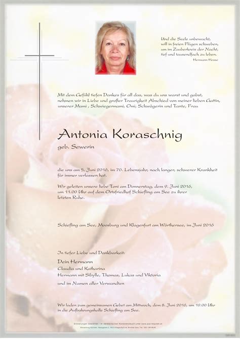 Parte für Antonia Koraschnig pax requiem