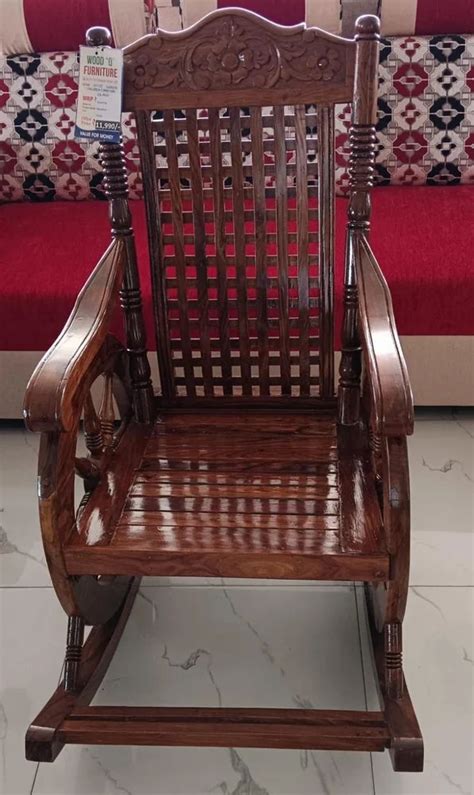 Teak Wood Brown Wooden Rocking Chair Without Cushion At Rs 11990 In