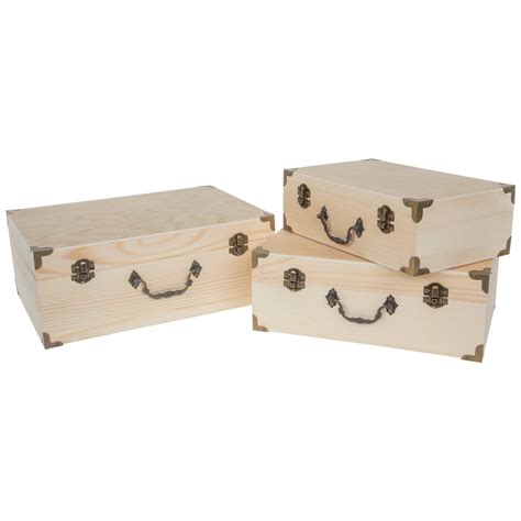 Wood Box Set With Antique Hardware Hobby Lobby 130542