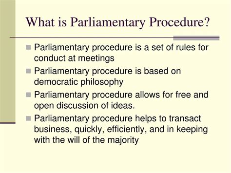 Ppt Parliamentary Procedure Powerpoint Presentation Free Download