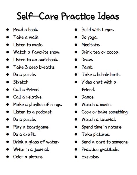 Creating a Self-Care Practices Chart with Students