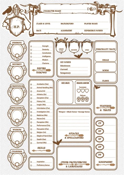 Master Your Adventure Ultimate Dnd Character Sheet Pdf Printable